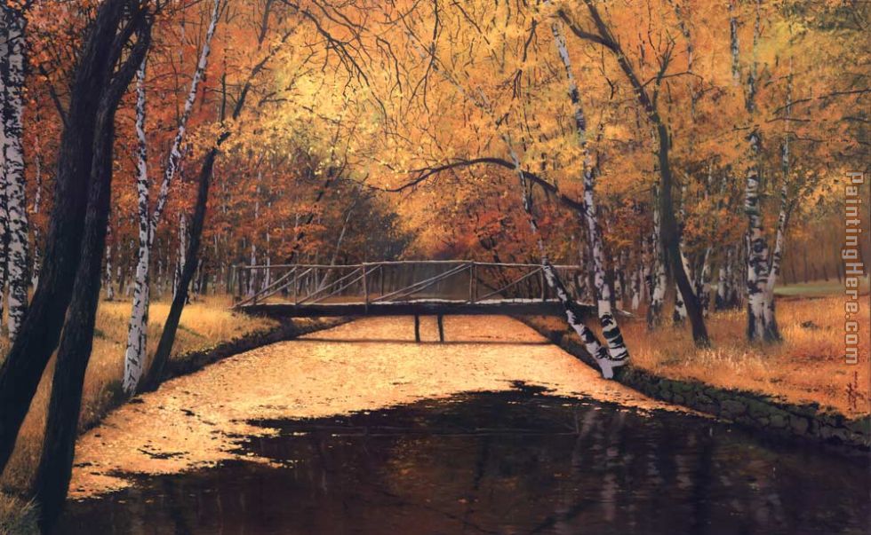landscape in autumn painting - Unknown Artist landscape in autumn art painting